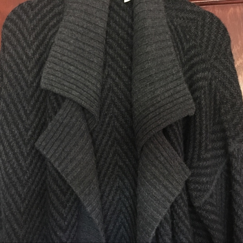 Kinross Cashmere Long Grey Sweater Coat